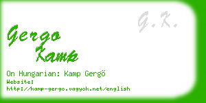 gergo kamp business card