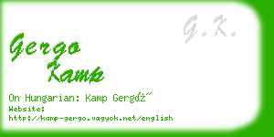 gergo kamp business card